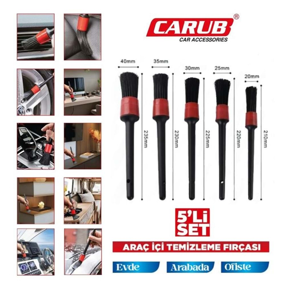 CARUB ARAÇ İÇİ 5Lİ SET TEMİZLEME FIRÇASI 0922566