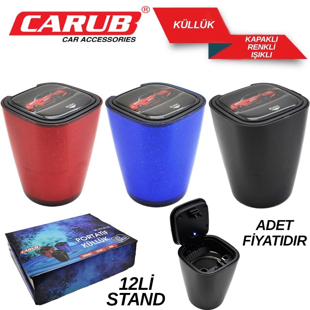 CARUB KÜLLÜK 2944608 IŞIKLI KAPAKLI RENKLİ (12Lİ STANT)