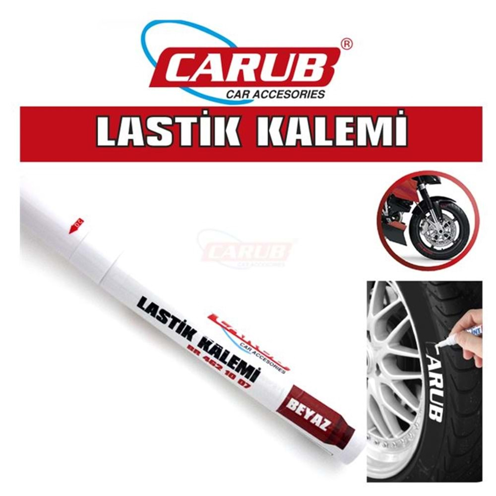 CARUB LASTİK YAZMA KALEMİ BEYAZ BİLYALI