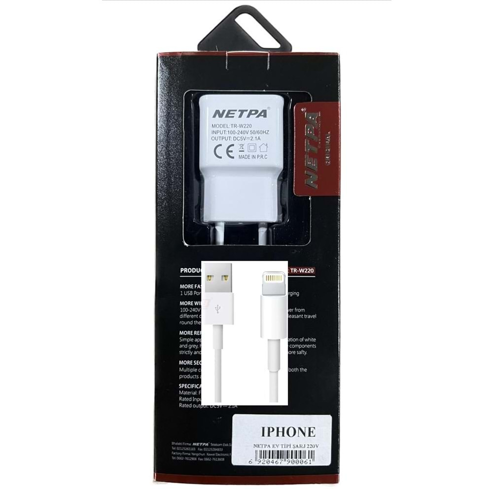 NETPA 220 VOLT TELEFON ŞARJ ALETİ - IPHONE