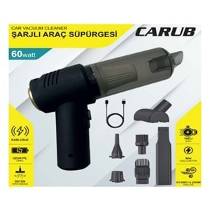 CARUB OTO ARAÇ SÜPÜRGESİ 60 WATT ŞARJLI LÜX