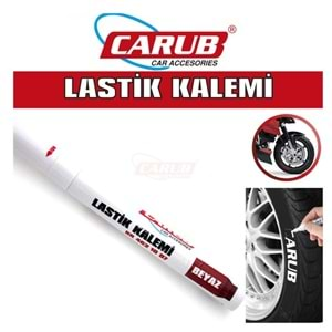 CARUB LASTİK YAZMA KALEMİ BEYAZ BİLYALI