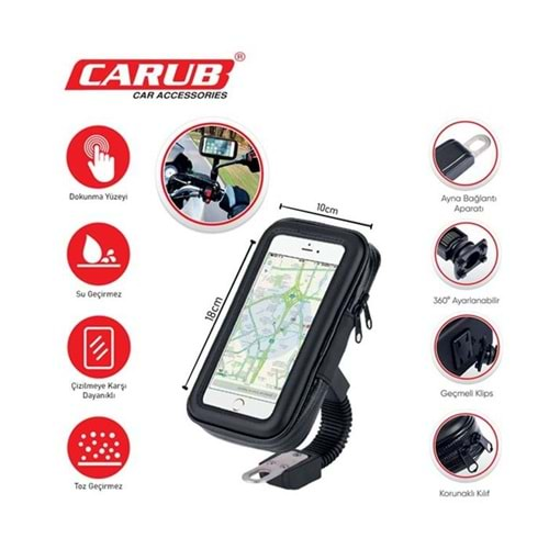 CARUB TELEFON TUTUCU MOTORSİKLET DERİ FERMUARLI 52,5X41CM 5901964