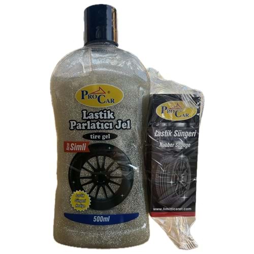 PROCAR SİMLİ LASTİK JEL PARLATICI + SÜNGER 500ML
