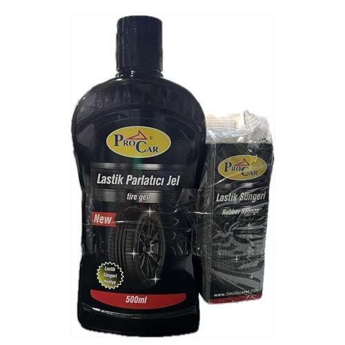 PROCAR SET LASTİK JEL PARLATICI + SÜNGER 500ML