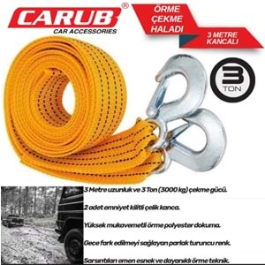 CARUB Çekme Halatı ÖRGÜ 3 ton 3mt Kancalı 1720520