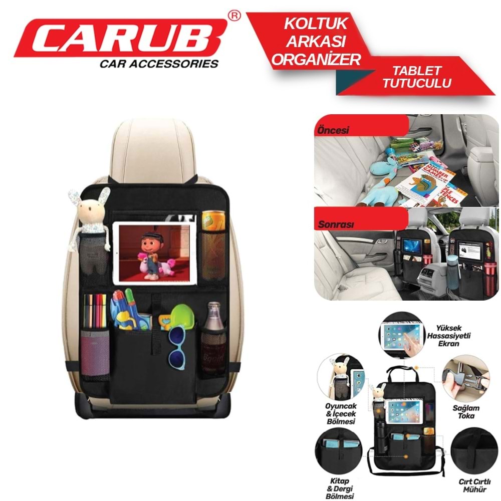 CARUB Araç Koltuk Arkası Organizer 5902226 Tablet Tutuculu